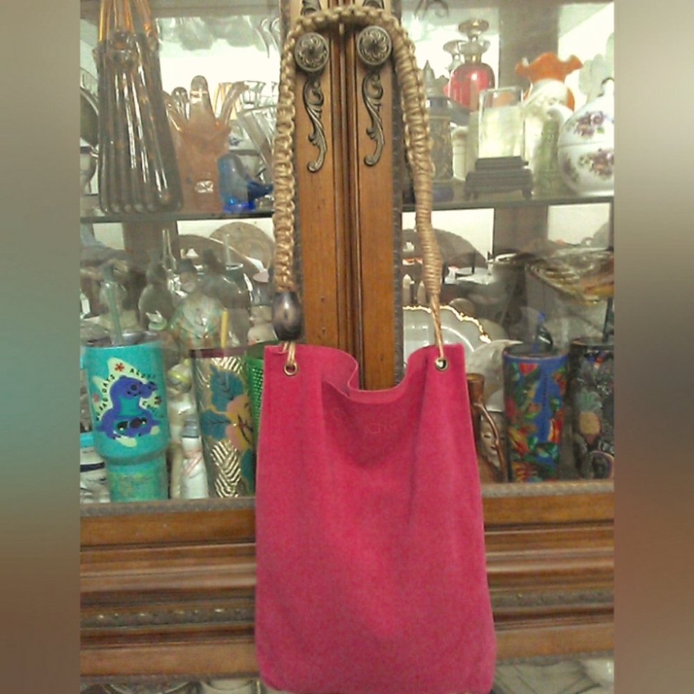 BNWT URBAN OUTFITTERS COLD PICNIC LEATHER SHOULDER BAG FUSCHIA COOL BOHO LOOK
